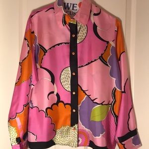 Bessi silk blouse with pink pattern